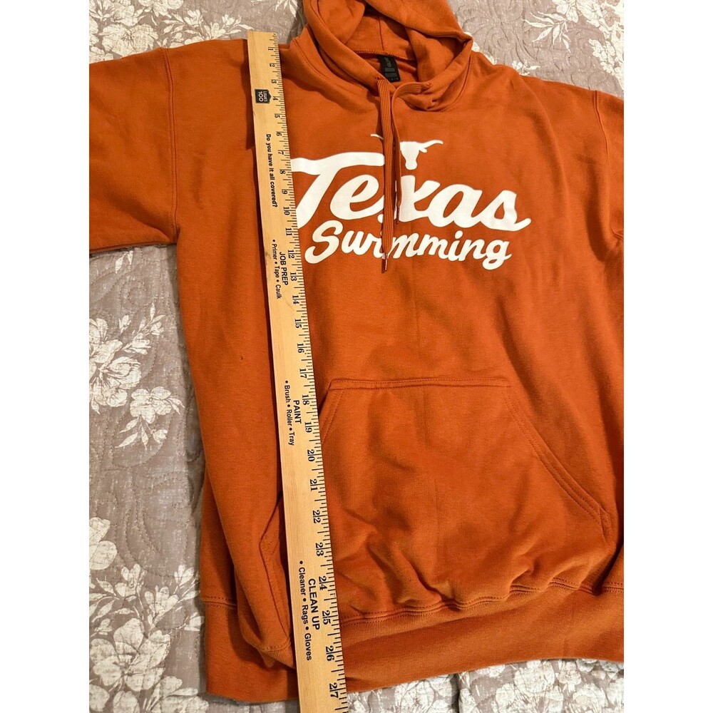 Gildan UT Texas Longhorns Swimming Hoodie Burnt Orange Fleece Sweatshirt Medium - Picture 4 of 6